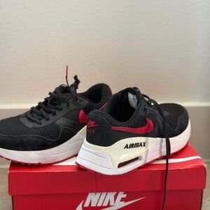 Nike Air Max Black and Red Athletic Shoes